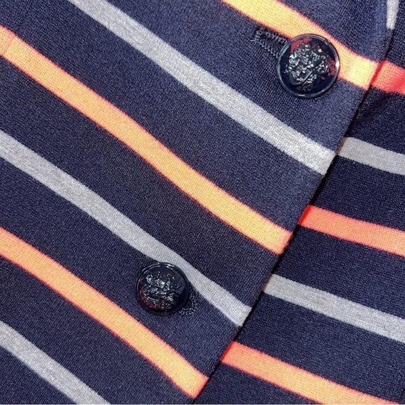 EUC GAP Academy Blazer- Preppy, Navy, Grey, Coral Striped DARLING Size 14 - Picture 7 of 8